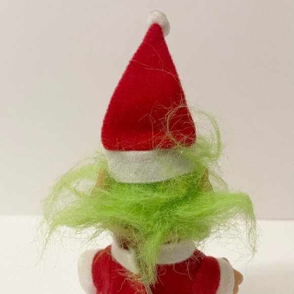 Vintage 1991 ITB Christmas Santa Troll with Hat Green Hair 5 Inch Tall Doll - Picture 9 of 16